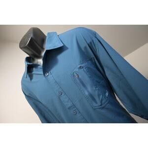 Gillz Vented Fishing Shirt Blue Long Sleeve Camping Hiking Mens Sz 2XL XXL